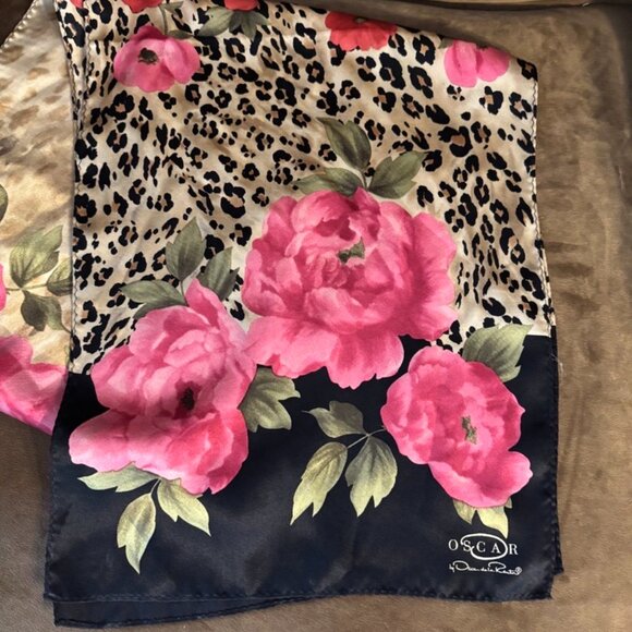 Vintage Oscar de la Renta Silk Scarf - Oblong 50" x 11" inch - Picture 2 of 4